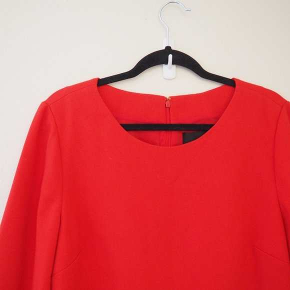 NWT J. Crew Electric Red Double Zip Shift Dress sz 16 - Picture 6 of 10